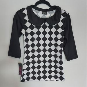 RockSteady Checkered Peter Pan Collar Shirt